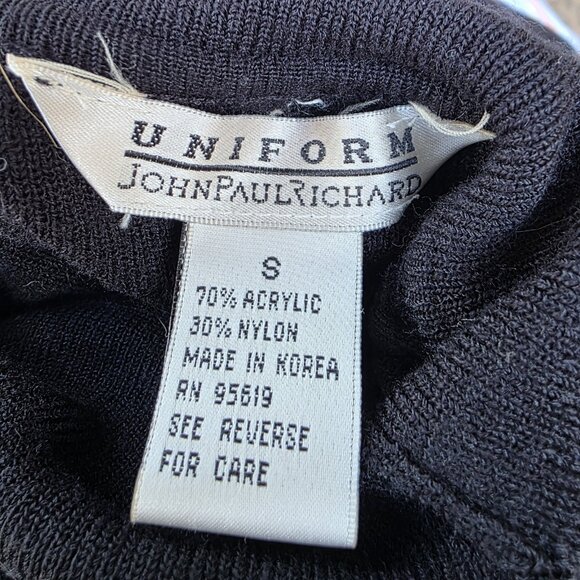 Uniform JohnPaulRichard Size S Black Knit Sleeveless Dress Turtleneck Maxi VTG - Picture 4 of 4